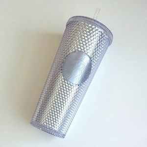 Starbucks Silver Bling Undertone Iridescent 24oz Studded Cold Cup Tumbler